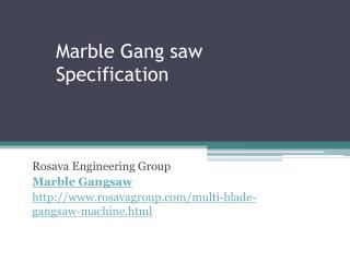 Marble gangsaw specification