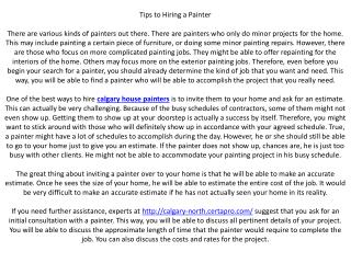 Tips to Hiring a Painter