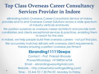 Top Class Overseas Career Consultancy Services Provider in Indore