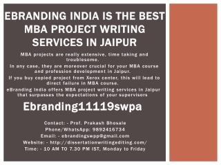 eBranding India is the Best MBA Project writing Services in Jaipur