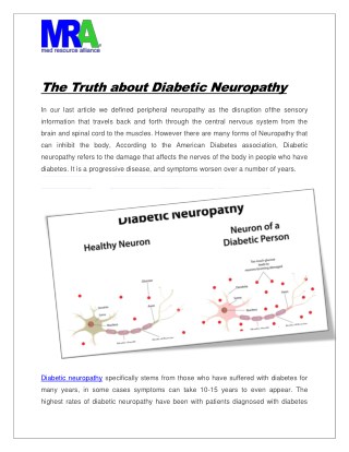 The Truth about Diabetic Neuropathy
