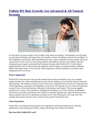 Ppt Follicle Rx Hair Growth Get Advanced All Natural Formula