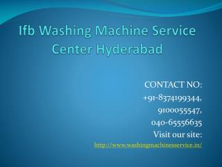 Ifb Washing Machine Service Center Hyderabad