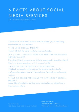 5 Facts About Social Media Services By TalentsFromIndia