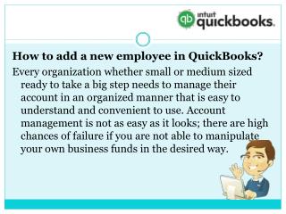 How to add a new employee in quickbooks?