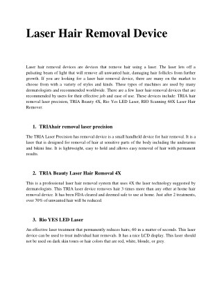 Laser hair removal device