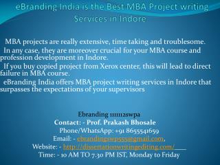 Best MBA Project writing Services in Indore