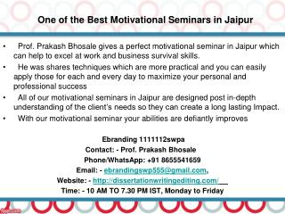 Best Motivational Seminars in Jaipur
