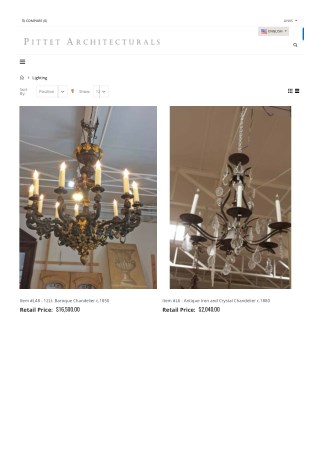 Antique Lighting | Antique Lamps | Dining Room Chandeliers | Pittet Architecturals