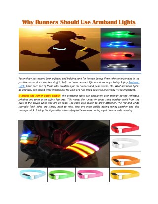 Why Runners Should Use Armband Lights?