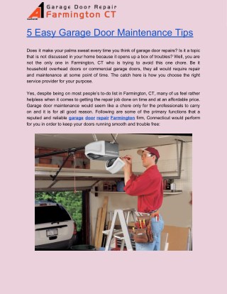 Garage Door Repair CT | Door Repair Service Farmington