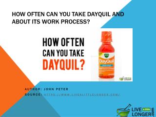 How Often Can You Take Dayquil And About Its Work Process?
