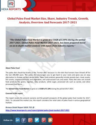 Paleo Food Industry Analysis and Forecast 2017-2021