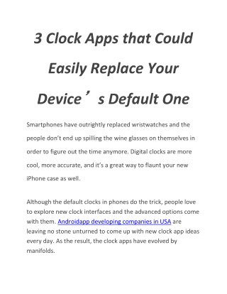 3 Clock Apps that Could Easily Replace Your Devices Default One