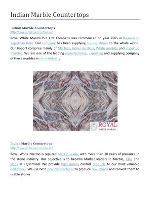 Indian Marble Countertops