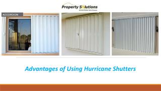 Advantages of using hurricane shutters