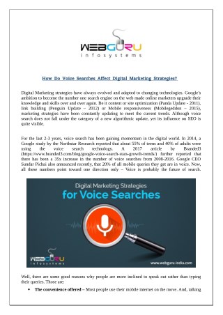 How Do Voice Searches Affect Digital Marketing Strategies?