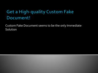 Get a High-quality Custom Fake Document and ensure hassle-free travel