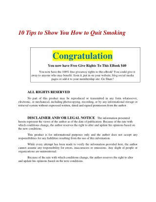 10 Tips to Show You How to Quit Smoking