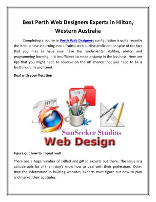 Best Perth Web Designers Experts in Hilton, Western Australia