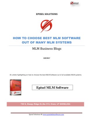 Choosing a best MLM Software Among A bunch of Systems