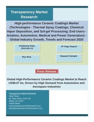 High-performance Ceramic Coatings Market : Industry Insights With Key Company Profiles - Forecast To 2020