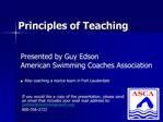 Principles of Teaching