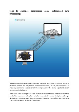 Tips to enhance ecommerce sales outsourced data processing