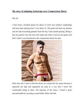 My story of adopting Jockstraps over Compression Shorts