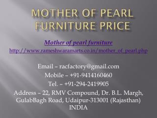 Mother of Pearl Furniture Price