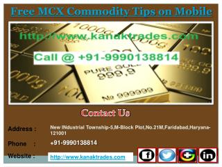 Free MCX Commodity Tips on Mobile, Gold Positional Calls