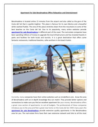 Apartment for Sale Benalmadena | inmobillium.com