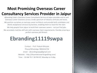 Most Promising Overseas Career Consultancy Services Provider in Jaipur