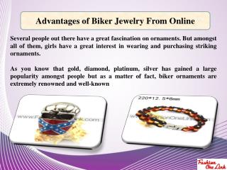 Advantages of Biker Jewelry From Online