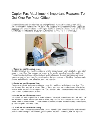 Refurbished Copier Repairs Service