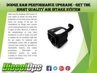 Dodge Ram Performance Upgrade - Get The Right Quality Air Intake System