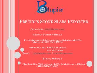 Precious Stone Slabs Exporter