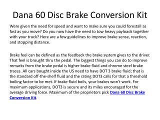 Dana 60 Disc Brake Conversion Kit