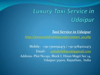 Luxury Taxi Service in Udaipur