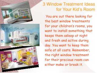 3 Window Treatment Ideas for Your Kid’s Room