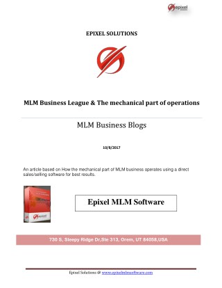 MLM Business League & the mechanical part of operations