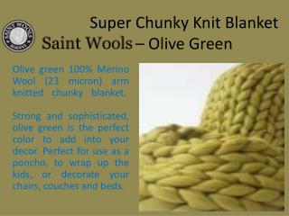 Buy chunky knit blanket - Olive Green