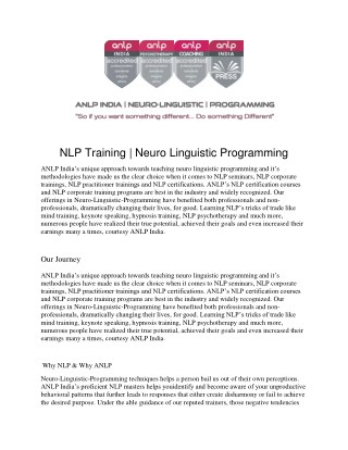 NLP Training