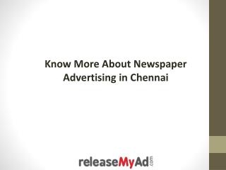 Best Newspaper Advertising Opportunities in Chennai