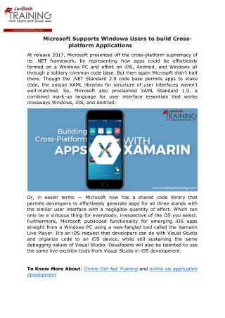 Microsoft Supports Windows Users to build Cross- platform Applications