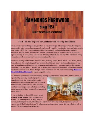 Hardwood Floor Refinishing Cincinnati at highly affordable rates.