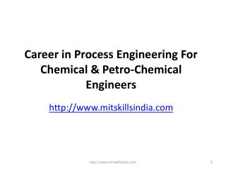 Career in Process Engineering for Chemical & Petro-chemical Engineers | Post graduate certificate course in process engi