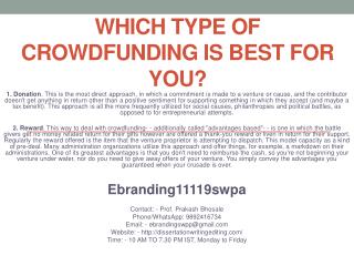 Which Type of Crowdfunding Is Best for You?