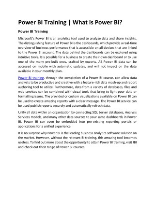 Power BI Training