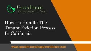 Tenant Eviction Process In California